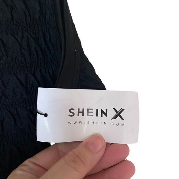 Shein NEW black crop tank top small elastic band - Picture 5 of 5